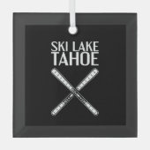 Skifahren - Ski Lake Tahoe Ornament Aus Glas (Vorderseite)