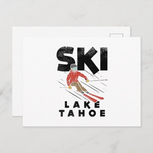 Skifahren - Ski Lake Tahoe Postkarte (Vorne/Hinten)