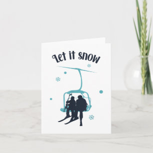Skifahren Ski Retro Winter Ski it Snow Christma Karte