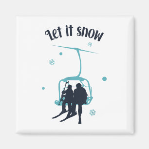 Skifahren Ski Retro Winter Ski it Snow Christma Magnet
