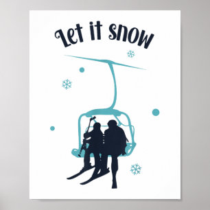 Skifahren Ski Retro Winter Ski it Snow Christma Poster