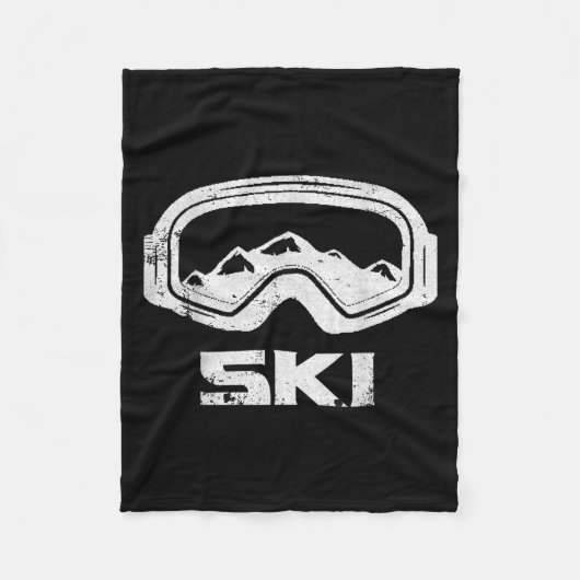 Skifahren Ski Snow Mountain Winter Skier T-Shirt P Fleecedecke (Vorderseite)