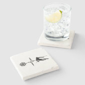 Skifahren - Skifahren Herzschlag Skiverleih Steinuntersetzer (Seitenansicht)