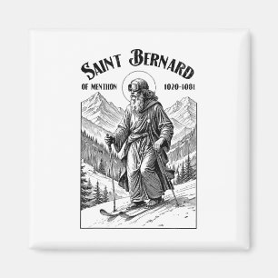 Skifahren Skifahrer Patron Saint Bernard Vintage W Magnet