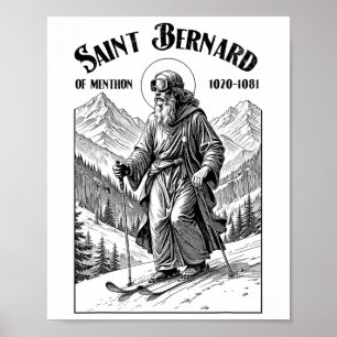 Skifahren Skifahrer Schutzpatron St. Bernhard Vint Poster