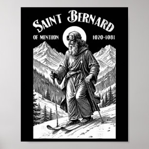 Skifahren Skifahrer Schutzpatron St. Bernhard Vint Poster
