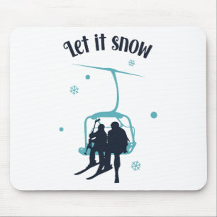 Skifahren Skifahrer Ski Retro Winter Lass es schne Mousepad