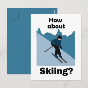 Skifahren Skifahrer Wie wäre es mit Skifahren Ski  Postkarte