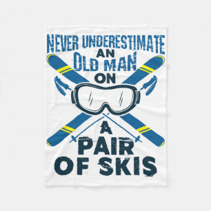 Skifahren Skiliebhaber Wintersport Alter Mann Seni Fleecedecke
