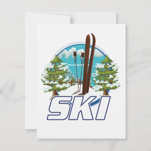 Skifahren, Skiposter-Logo. (Vorderseite)