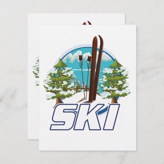 Skifahren, Skiposter-Logo. (Vorne/Hinten)