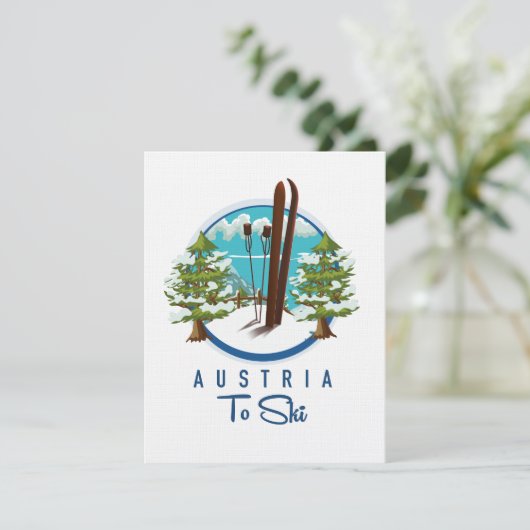 Skifahren, Skiposter-Logo. (Stehend Vorderseite)