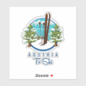 Skifahren, Skiposter-Logo. Aufkleber (Blatt)