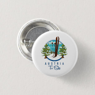 Skifahren, Skiposter-Logo. Button