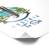 Skifahren, Skiposter-Logo. Fotodruck (Ecke)