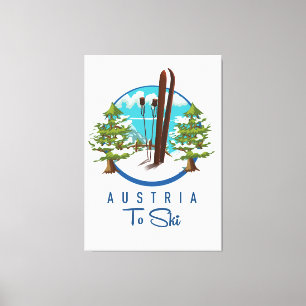 Skifahren, Skiposter-Logo. Leinwanddruck