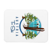 Skifahren, Skiposter-Logo. Magnet (Horizontal)