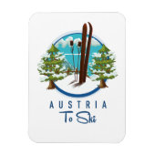 Skifahren, Skiposter-Logo. Magnet (Vertikal)