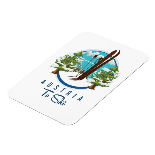Skifahren, Skiposter-Logo. Magnet (Linke Seite)