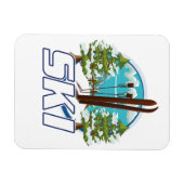 Skifahren, Skiposter-Logo. Magnet (Horizontal)