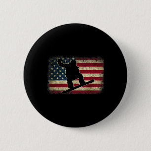 Skifahren Snowboard Snowboarder Amerikanisch Usa-F Button