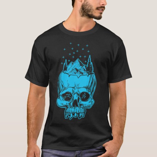 Skifahren Snowboarden Skull Rider T-Shirt (Vorderseite)