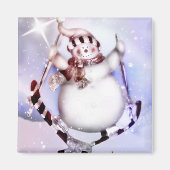 Skifahren Snowman Magnet (Vorne)