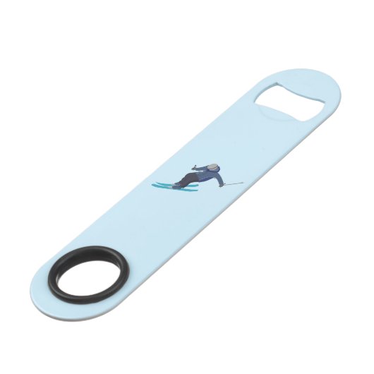 Skifahren Speed Flaschenöffner (Vorderseite Schrägansicht)