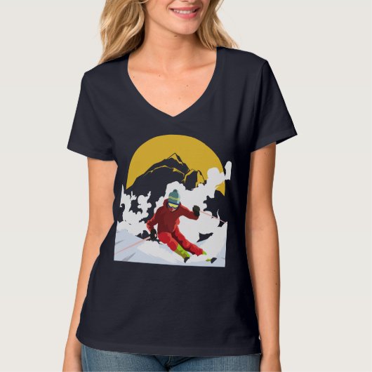 Skifahren T-Shirt (Vorderseite)