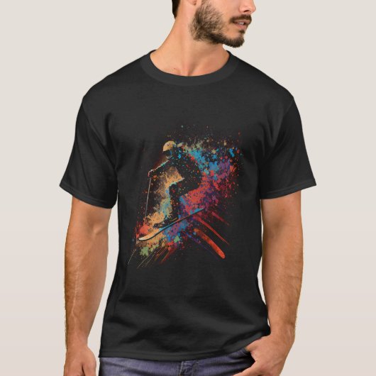 Skifahren T-Shirt (Vorderseite)