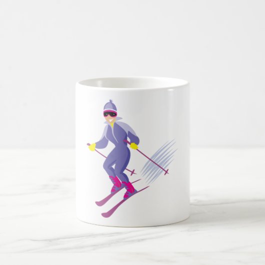 Skifahren-Tasse Kaffeetasse (Mittel)