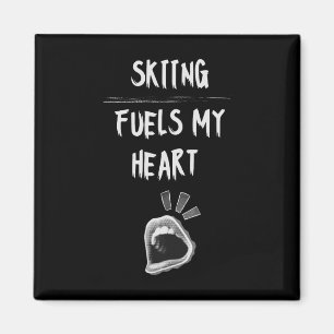 Skifahren treibt mein Herz Berg Höhenweg Schneeabe Magnet