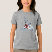 Skifahren Tri-Blend Shirt (Vorderseite)