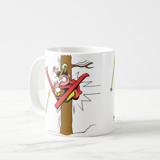 Skifahren-Unfall Kaffeetasse (Vorderseite Links)