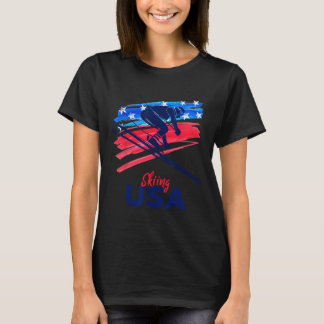 Skifahren USA Unterstützen Sie das Team-Shirt USA- T-Shirt