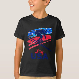 Skifahren USA Unterstützen Sie das Team-Shirt USA- T-Shirt