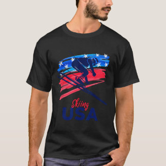 Skifahren USA Unterstützen Sie das Team-Shirt USA- T-Shirt