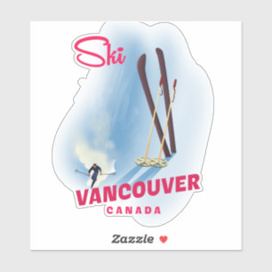 Skifahren Vancouver Kanada Aufkleber