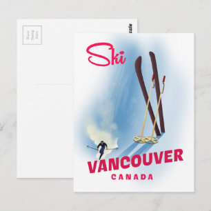Skifahren Vancouver Kanada Postkarte