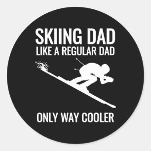 Skifahren Vater - wie ein regelmäßiger Vater, aber Runder Aufkleber