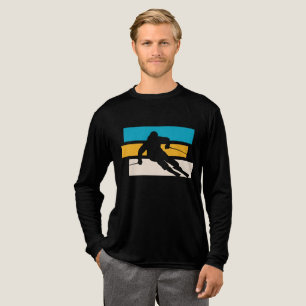 Skifahren Vintage Outdoor-Sport Silhouette Tri-Blend Shirt
