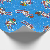 Skifahren von Hundsmuster Geschenkpapier (Ecke)