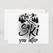 Skifahren von Redewendungen | Skischuhverleih Postkarte (Vorne/Hinten)