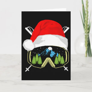 Skifahren Weihnachten Santa Bekleidung Für Männer Karte