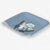 Skifahren Weihnachten Snowman Pappteller (Gewinkelt)