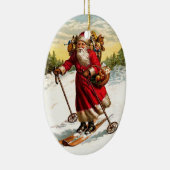 Skifahren Weihnachtsmann Keramik Ornament (Rechts)