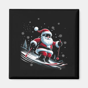 Skifahren Weihnachtsmann Weihnachten Ski Winter Sp Magnet