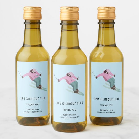 Skifahren Weinetikett (Flaschen)