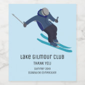 Skifahren Weinetikett (Einzelnes Label)