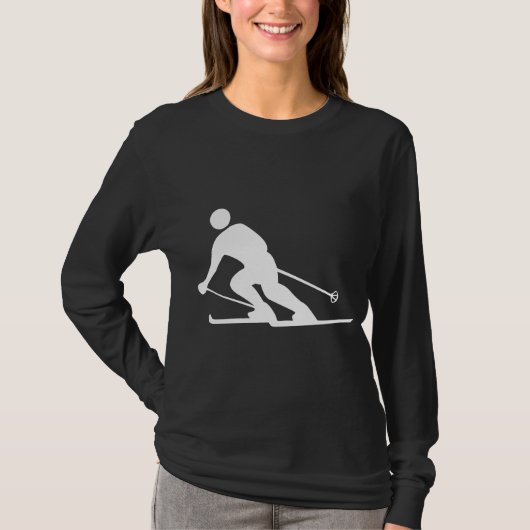Skifahren - Weiß T-Shirt (Vorderseite)